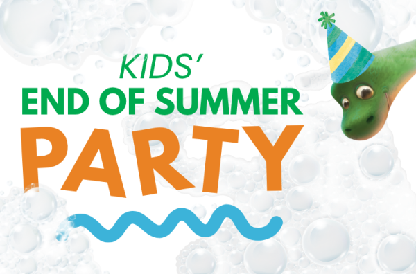 Kids' End of Summer Party on Saturdat, August 22 at 10:30 a.m.