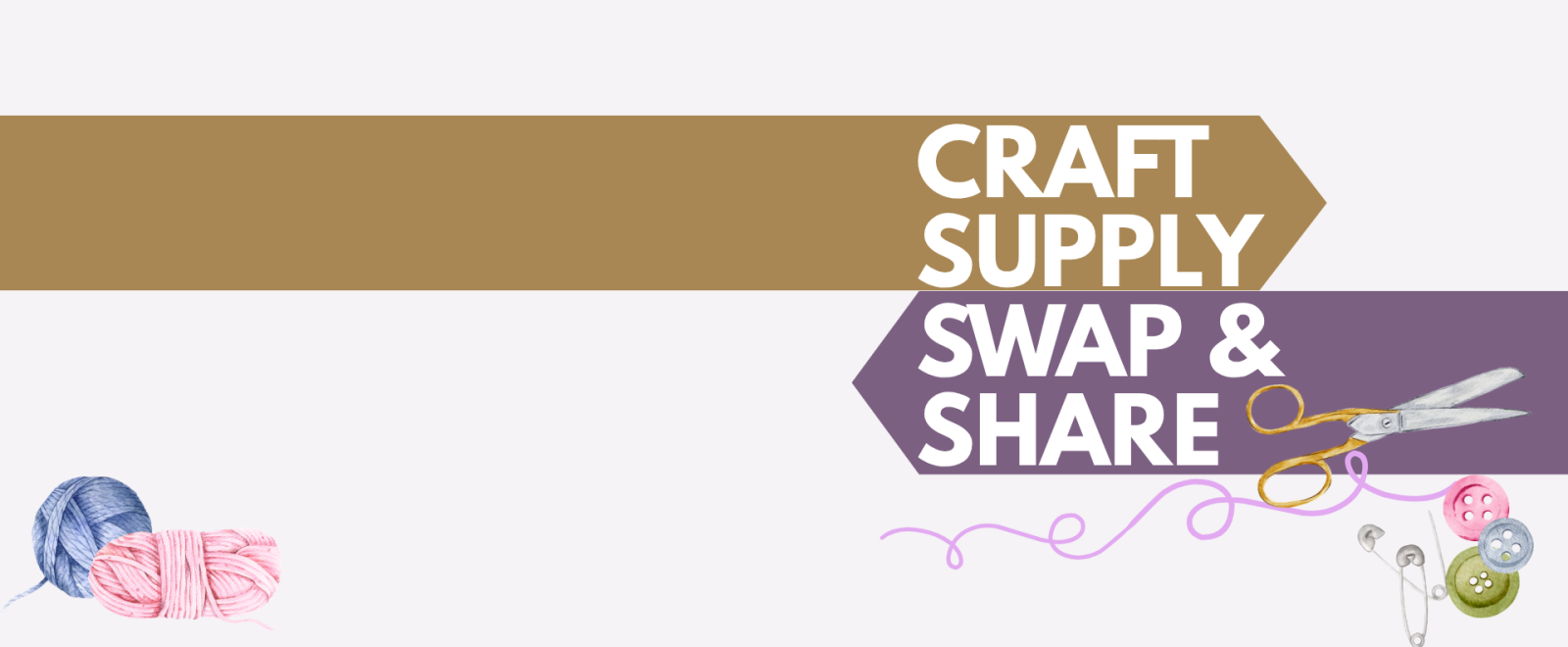 Craft supply share at the library on Thursday, September 24, 6-8 pm