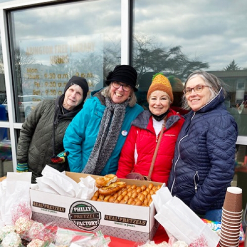 Friends of the Abington Library selling to support the library.